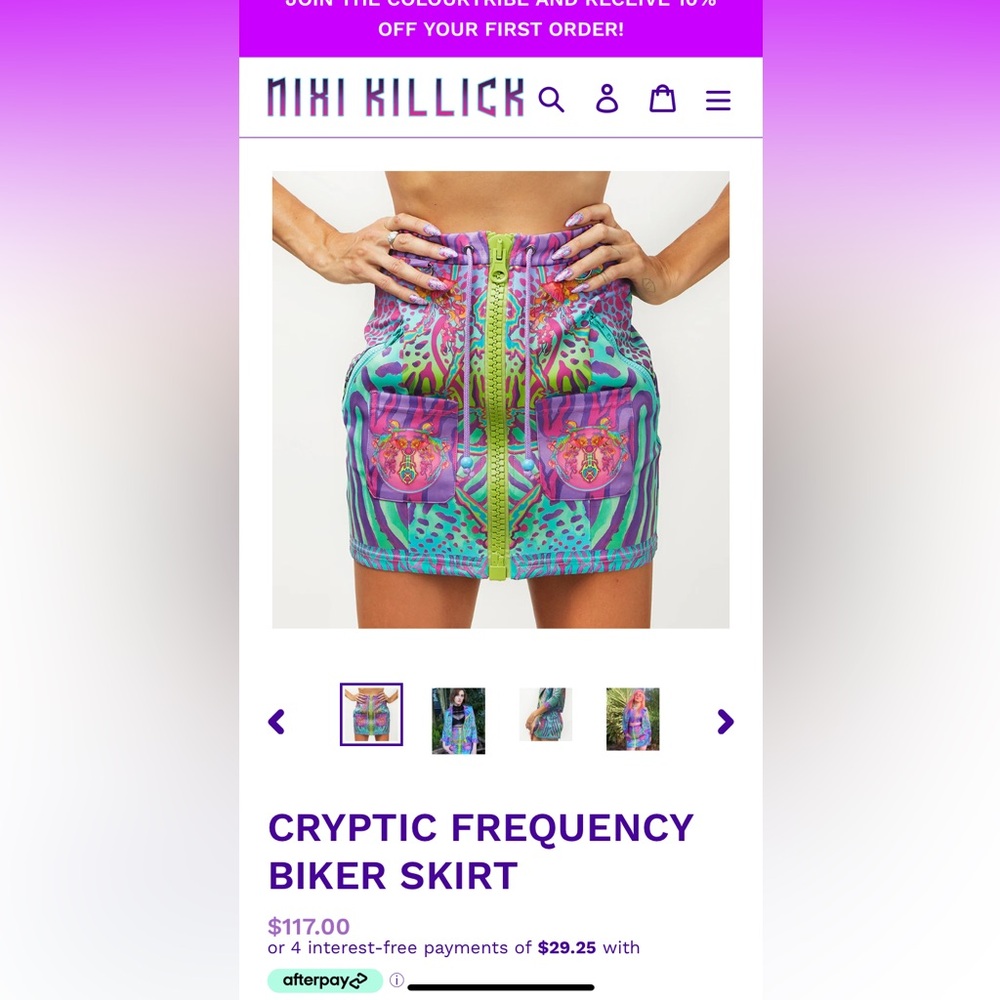 Festival rave Nixi Killix cryptic frequency mini skirt